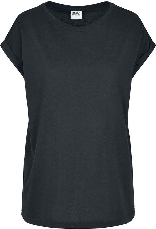 Urban Classics Organic Extended Shoulder Tee Dames T-shirt - Zwart - 3XL