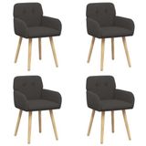 vidaXL Eetstoelen - 4 st - Bouclé - Donkergrijs - 59 x 56,5 x 85 cm
