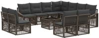vidaXL Tuinbankenset 12 st Grijs poly rattan