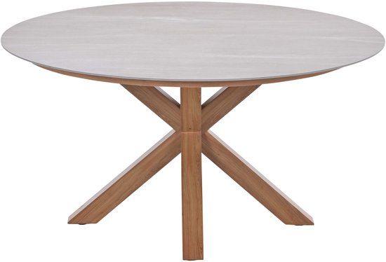 Garden Impressions Lowland Eettafel Rond Keramiek Ø150 cm GrijsBruin