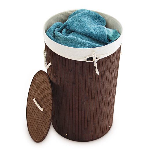 Relaxdays Opvouwbare wasmand - Bamboe hout - 80 liter / 65 cm hoog