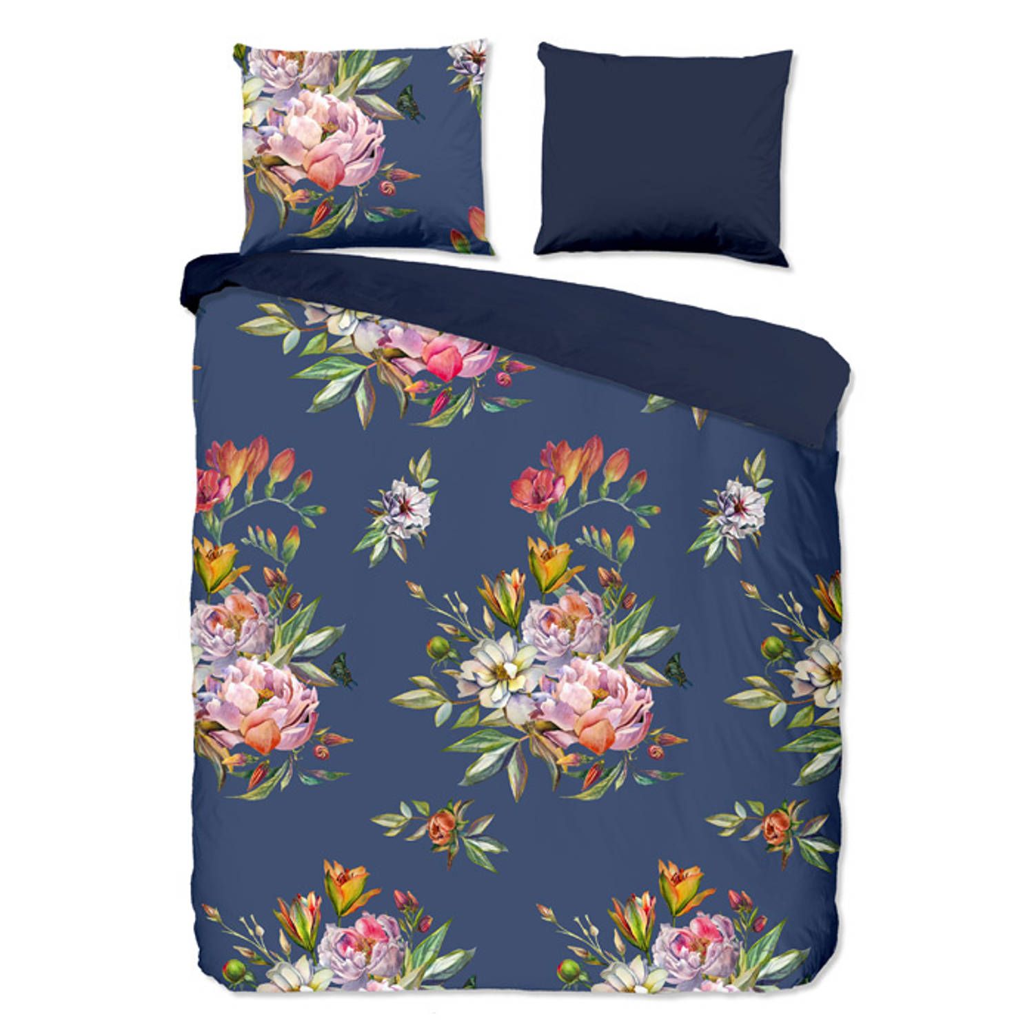 iSleep dekbedovertrek chacha 30324 - blauw - 1-persoons 140x200/220 cm