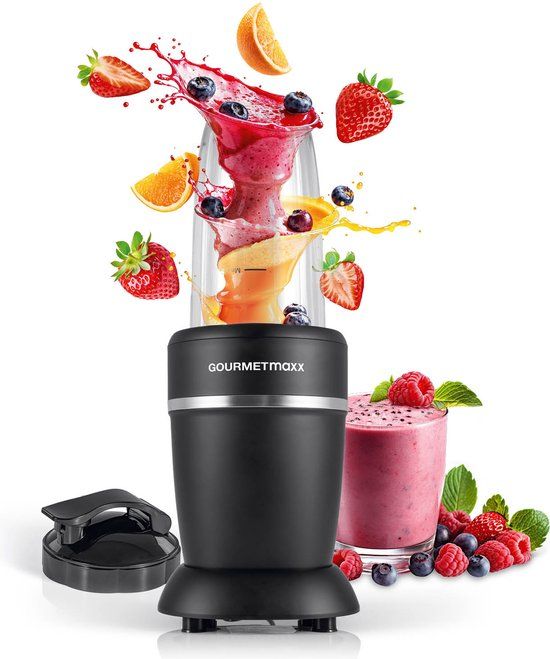 GOURMETmaxx Voedingsmixer 4 st. - pureren, hakken, malen - met deksel om mee te nemen