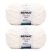 Bernat Blanket Extra 16102727042P02 dik chenile acrylgaren, 300 g (verpakking van 2), #7 jumbo zwaargewicht garen voor breien en haken, amigurumi, dikke dekens (vintage wit, 87 meter)