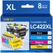Brother LC422XL cartouches d'encre, multipack de 8 pièces, convient pour Brother MFC-J5340DW
