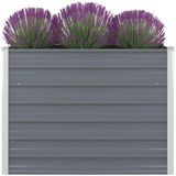 vidaXL Verhoogde Plantenbak - 100x100x77 cm - Gegalvaniseerd Staal - Grijs