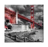 Homemania Tafelbrug stad en landschappen voor woonkamer, slaapkamer, meerkleurig, 60 x 3 x 60 cm, HM20KNV60 x 60 – 36, polyester, hout