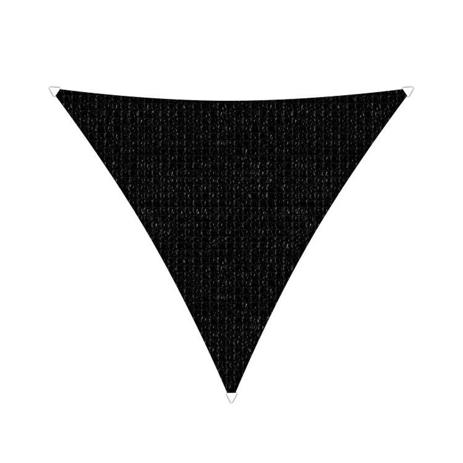 Sunfighters driehoek 5x5x5m zwart met rvs bevestigingsset