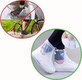 Merkloos / Sans marque Waterdichte Overschoenen Unisex - Maat 37-39 - Transparant - Siliconen - Rits - Anti-Slip