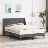 vidaXL Bedframe met hoofdeinde Donkergrijs 153 x 203 cm Fluweel