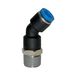 Riegler Schroefverbinding 45° "Blaue serie", draaibaar, R 1/8 a., voor slang buiten-Ø 10 mm, werkdruk max. 15 bar, kunststof/MS vern.