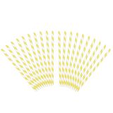 Merkloos / Sans marque Gestreepte drink rietjes van papier/karton geel/wit 40x stuks - verjaardag feestartikelen