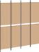 vidaXL - 4-panelen - roomdivider - Beige - 200 x 220 cm - Stof