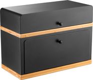 Kos Design Broodtrommel Zwart Bamboe en Staal