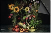 Dietrix Inductie beschermer 60x60 - Groente en Fruit - Bloemen en fruit vintagelook