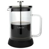 Café Olé Caffettiera a doppia parete in vetro, con stampa francese, base antiscivolo in silicone, 6 tazzine da caffè da 800 ml