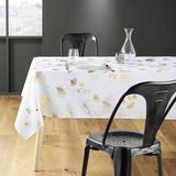 DOUCEUR D'INTERIEUR Tafelkleed rechthoekig BLOOMY, wit, gouden Japanse notenboom