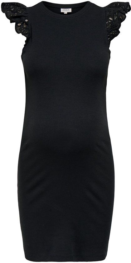 ONLY MATERNITY Zwangerschaps Jurk Broderie Zwart XXL