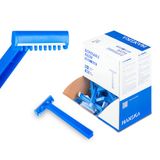 HANSKA Tattoo Supply - Wegwerpscheermes voor tattoo-artiesten - Blauw - Hoogwaardig stalen mes - Verpakking van 100 stuks - Comfortabel scheren (ENKEL BLADE)