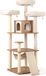 COSTWAY Arbre à chat, 168 cm, grand arbre à chat à plusieurs niveaux, meuble pour chat avec arbre d'escalade, cachette, échelle, tapis, balles et hamac, beige, couleur naturelle