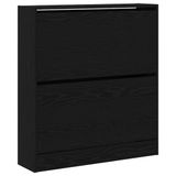 vidaXL Schoenenkast 80 x 21 x 87,5 cm Bewerkt hout Zwart Eiken
