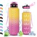 Vikaster Sportdrinkfles, drinkfles met rietje, 1,5 liter, BPA-vrij, lekvrij, sportfles voor camping, yoga, gym, outdoor