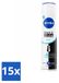NIVEA 15 x Black & White Invisible Pure Deodorantspray - 150 ml - Voordeelverpakking - 15 stuks