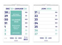 Brepols Optivision NL Kalender 2026 - Grote cijfers & letters - Wire-O - A4 - 21 x 29,7 cm