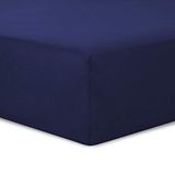 VISION Hoeslaken Blauw - 140x190cm - 100% Katoen