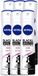 Nivea Deospray Invisible Black & White - 150 ml - Voordeelverpakking - 6 stuks