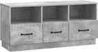 vidaXL meuble TV avec tiroir gris béton 102 x 34,5 x 47 cm bois transformé