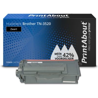 PrintAbout Huismerk TN-3520 Zwart Toner | Compatibel met Brother