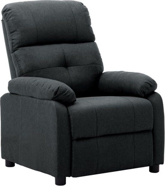 vidaXL Fauteuil verstelbaar stof donkergrijs