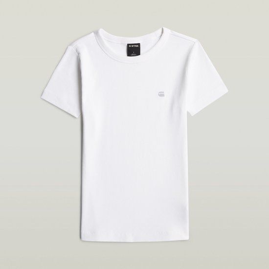 G-Star Slim Rib T-shirt Dames Wit XS