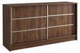 Margaret Hadas24 SAMANTHA, dressoir, 120 cm, meuble de salon, lamelles et meubles, buffet à portes coulissantes, buffet, bois de noyer Warmia