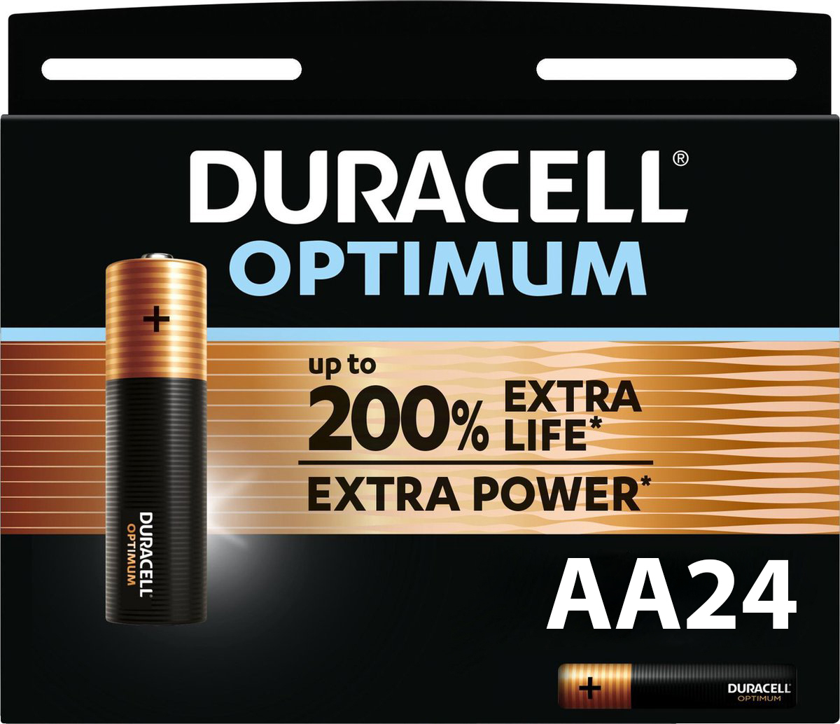 Duracell Duracell Optimum Alkaline AA batterijen - 24 stuks Duracell Optimum Alkaline AA batterijen - 24 stuks