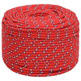 vidaXL Boottouw 6 mm 50 m polypropyleen rood