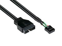 Alcasa 5021-PST2 USB 2.0 interne kabel 0,3 m Zwart
