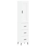 vidaXL Hoge kast, wit, 34,5 x 34 x 180 cm, houtvezel