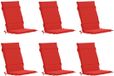 vidaXL 6-delige hoogrugkussen GEMERT 100% Polyester Rood