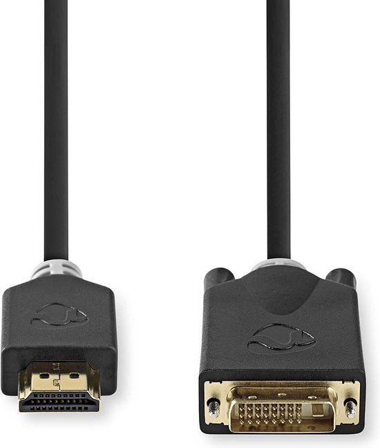 Nedis HDMI Kabel - HDMI Male - DVI-D 24+1-Pins Male - 2 m - Antraciet