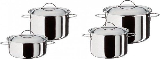 SPRING Cristal GLI Pannenset - 4-delig - RVS