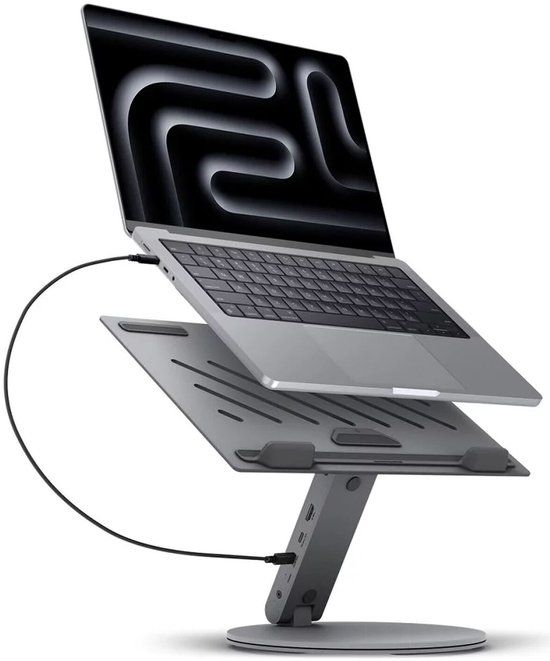 Spigen ArcDock Laptop Standaard met 6-in-1 Hub USB-A/USB-C 100W PD/4K HDMI Grijs