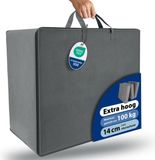 Beautissu VS95 – Robuuste Draagtas voor Opvouwbare Matras Model L 75x195 cm – Gemakkelijk Transport met Ritssluiting – Grijs