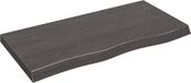 vidaXL - Wastafelblad - 100x50x(2-6) cm - Massief Eikenhout - Donkerbruin