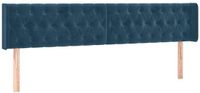 vidaXL Hoofdbord 200x7x78/88 cm fluweel donkerblauw