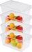 Urban Living panier/bac organisateur de réfrigérateur - 4x - transparent - plastique - L32 x l20 x H14cm