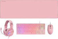 Mars Gaming MCP-RGB3P toetsenbord Inclusief muis Gamen USB QWERTY Portugees Roze