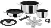 Brunner Academy Vacum Camping Set de casseroles - ø 22 - 6 pièces - Empilable - Acier inoxydable - Sans PFOA