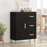 vidaXL Dressoir Zwart Eiken 34 x 90 x 34 cm Bewerkt Hout
